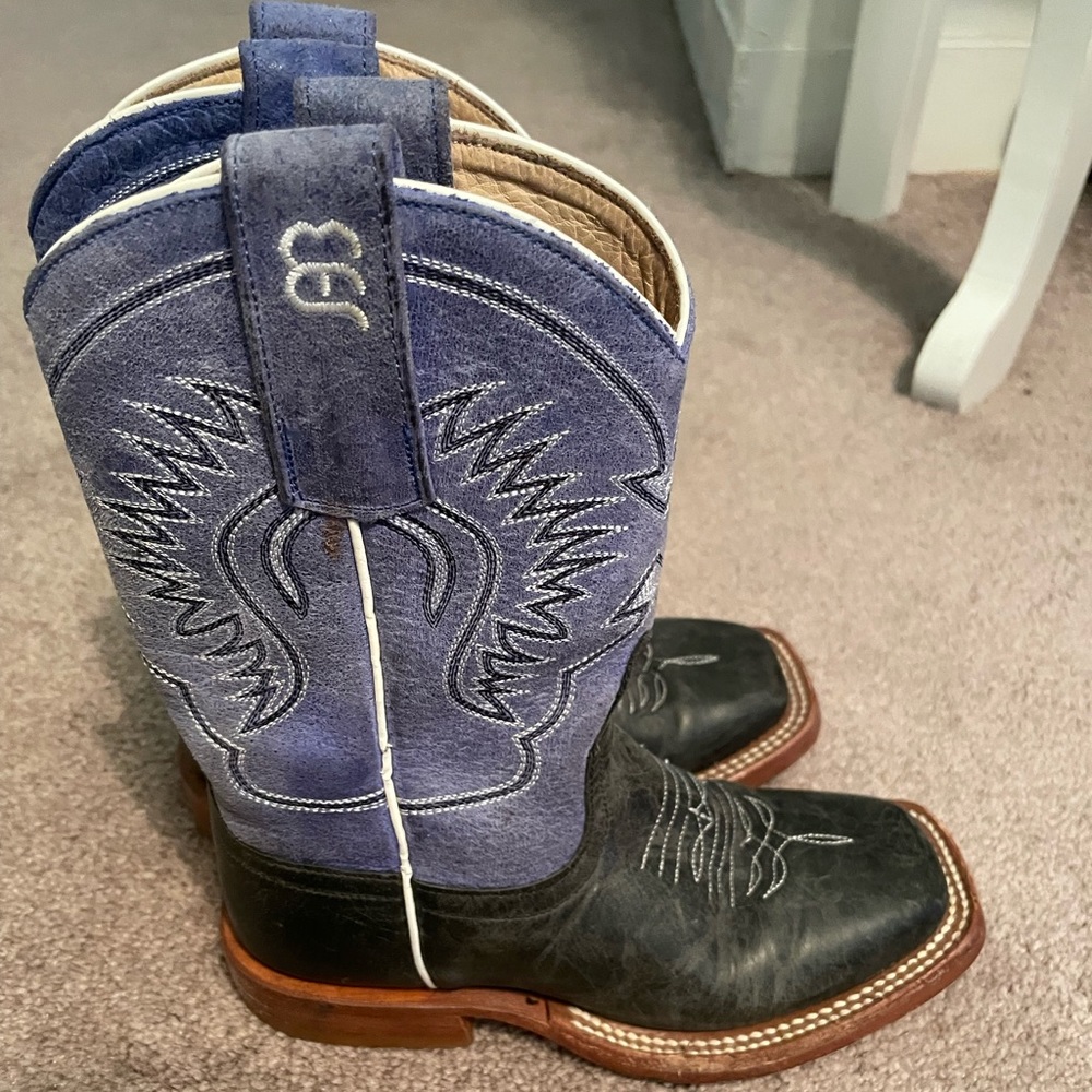 Anderson Bean Cowboy Boots - Black/Blue - Kids Size 10
